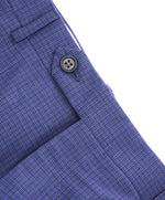 CANALI - Blue & Purple Bold Houndstooth Flat Front Dress Pants - 36W