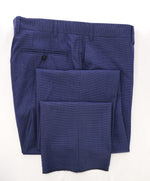 CANALI - Blue & Purple Bold Houndstooth Flat Front Dress Pants - 36W