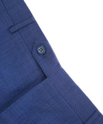 CANALI -Birdseye Textured Light Blue Wool Flat Front Dress Pants - 38W