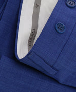 CANALI -Birdseye Textured Light Blue Wool Flat Front Dress Pants - 38W