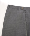 CANALI - Gray Geometric Squares Pattern Flat Front Dress Pants - 36W