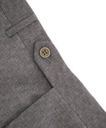 CANALI - Gray Geometric Squares Pattern Flat Front Dress Pants - 36W