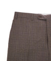 CANALI - Bold Brown & Blue Prince of Wales Check Flat Front Dress Pants - 36W