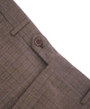 CANALI - Bold Brown & Blue Prince of Wales Check Flat Front Dress Pants - 36W