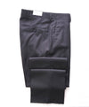 SAMUELSOHN - "Super 120's" Solid Charcoal Gray Solid Flat Front Pants - 30W