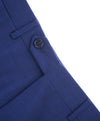 CANALI - Bold Blue Micro Check Plaid Flat Front Dress Pants - 32W