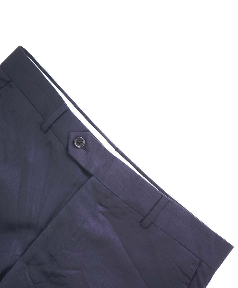 SAKS FIFTH AVE - Navy Wool & Silk MADE IN ITALY Flat Front Dress Pants- 42W