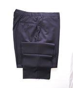 SAKS FIFTH AVE - Navy Wool & Silk MADE IN ITALY Flat Front Dress Pants- 42W