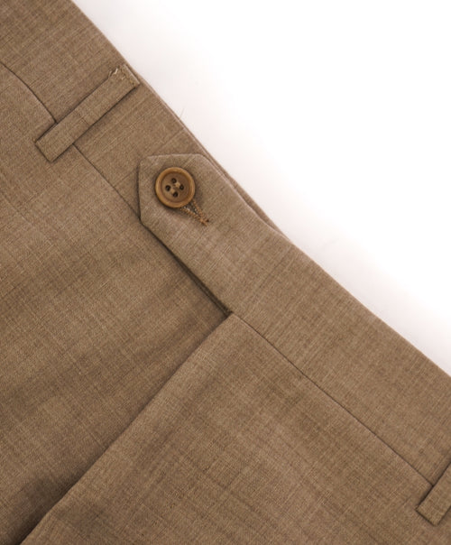 CANALI - Camel Beige Summer Solid Flat Front Dress Pants - 40W