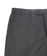 ARMANI COLLEZIONI - Black & Gray Tonal Rope Stripe Flat Front Dress Pants - 37W