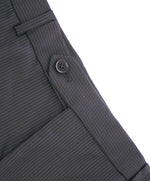 ARMANI COLLEZIONI - Black & Gray Tonal Rope Stripe Flat Front Dress Pants - 37W