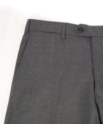 ARMANI COLLEZIONI - Medium Gray Solid Flat Front Dress Pants - 34W