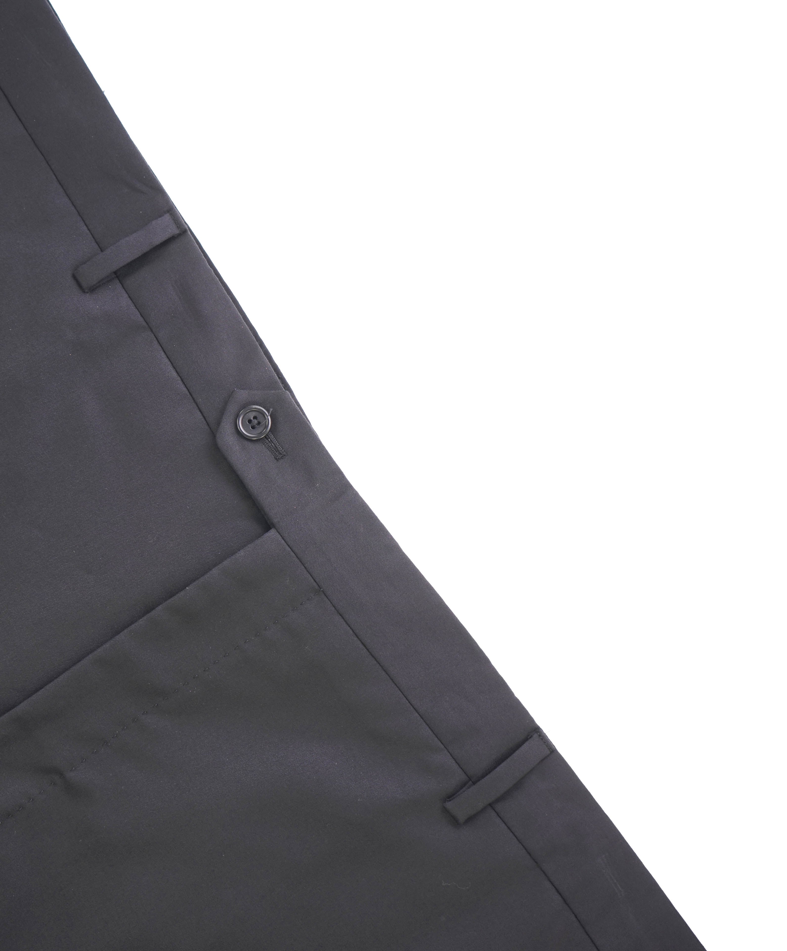 SAKS FIFTH AVE  - Black Wool & Silk MADE IN ITALY Flat Front Dress Pants - 44W