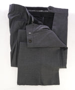 ARMANI COLLEZIONI - Medium Gray Solid Flat Front Dress Pants - 34W