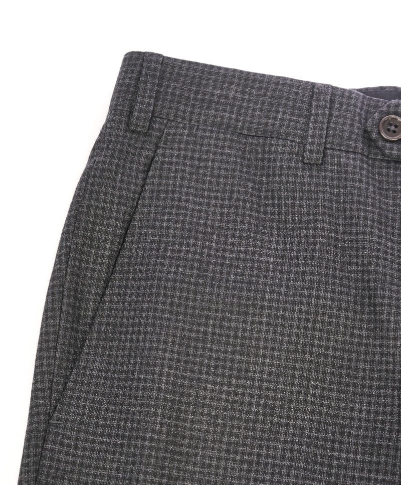 ARMANI COLLEZIONI - Tonal Gray Micro Check Plaid Flat Front Dress Pants - 32W