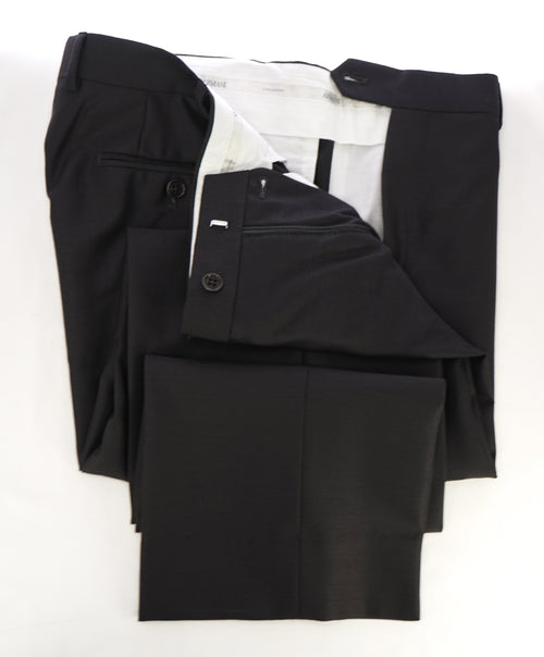 ARMANI COLLEZIONI - Birdseye Sharkskin Brown Flat Front Dress Pants - 34W