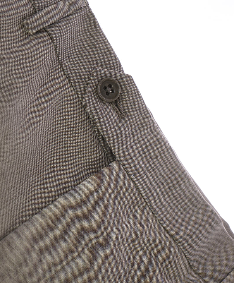 ARMANI COLLEZIONI - Medium Gray Pindot Textured Flat Front Dress Pants - 39W