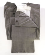 ARMANI COLLEZIONI - Medium Gray Pindot Textured Flat Front Dress Pants - 39W