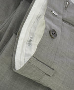 ARMANI COLLEZIONI - Medium Gray Pindot Textured Flat Front Dress Pants - 39W