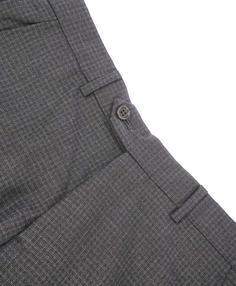 ARMANI COLLEZIONI - Gray Tonal Check Plaid Flat Front Dress Pants - 32W
