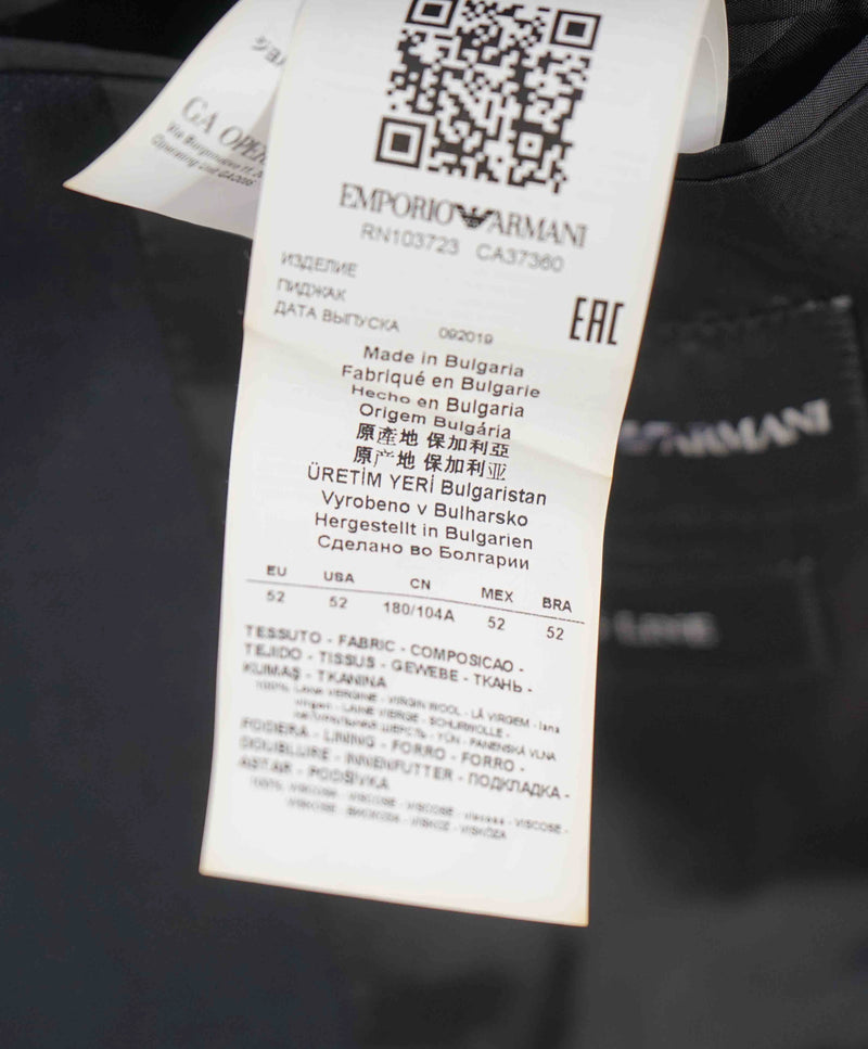 $1,595 EMPORIO ARMANI- Black *G lIne* Royal Weave Blazer - 42R