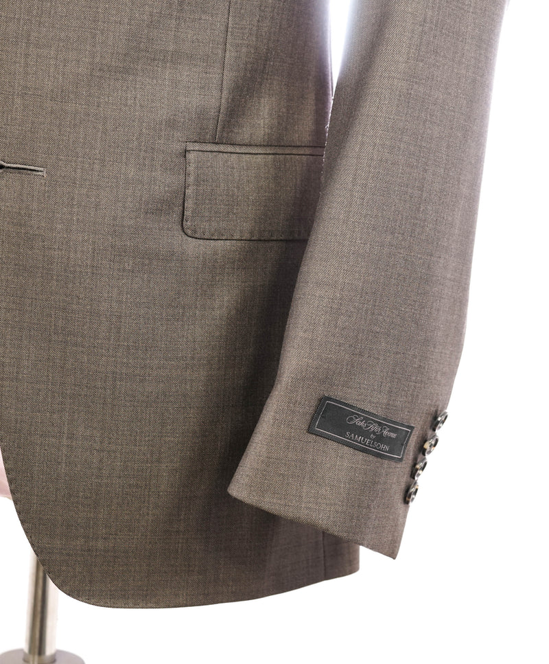 SAMUELSOHN - For SFA Super 110's Notch Lapel Medium Brown Suit - 38R