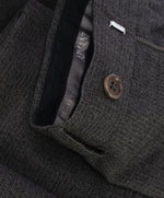 ARMANI COLLEZIONI - Gray Tonal Stripe Flat Front Dress Pants - 33W