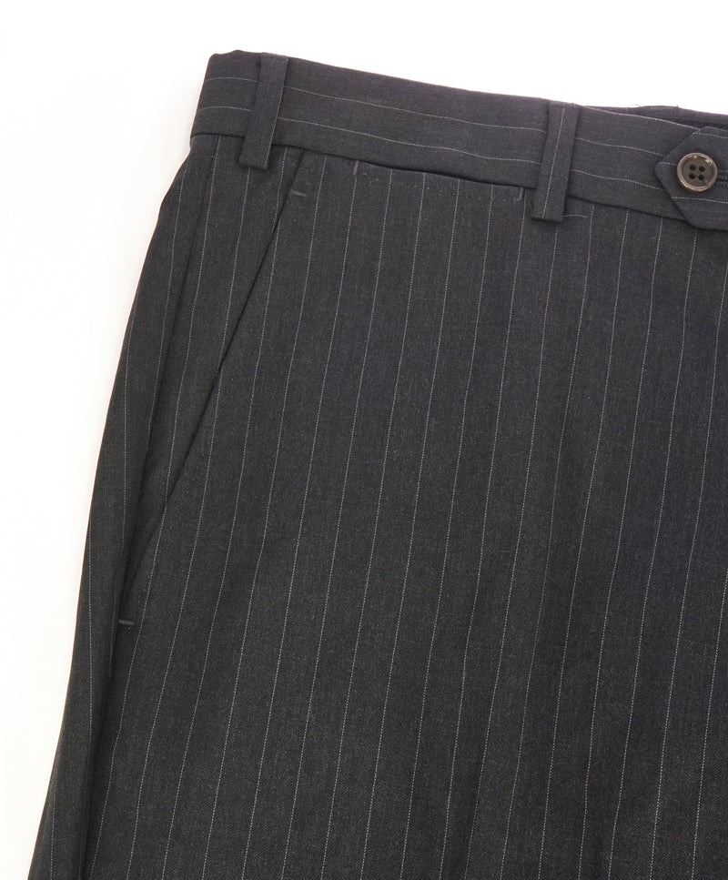 ARMANI COLLEZIONI - Gray Tonal Pin Stripe Flat Front Dress Pants - 33W
