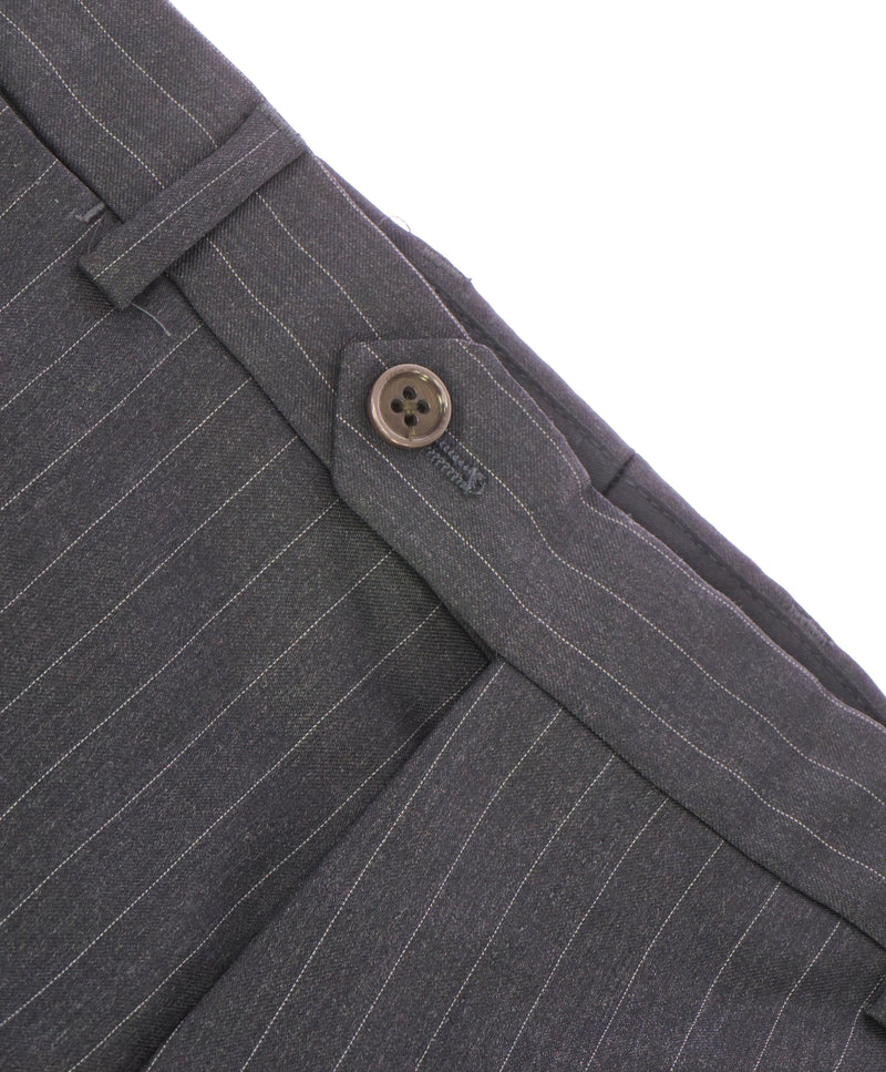 ARMANI COLLEZIONI - Gray Tonal Pin Stripe Flat Front Dress Pants - 33W
