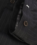 ARMANI COLLEZIONI - Gray Tonal Pin Stripe Flat Front Dress Pants - 33W