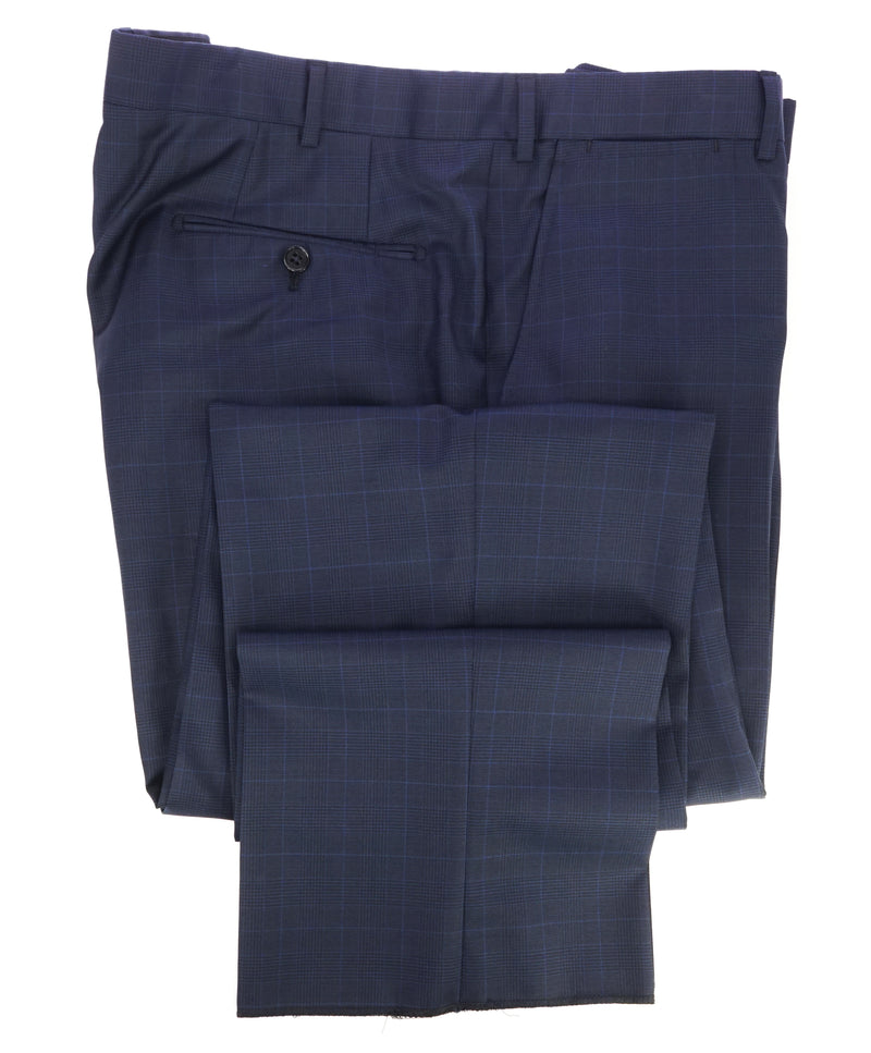 ARMANI COLLEZIONI - Blue Glen Plaid Check Flat Front Dress Pants - 42W