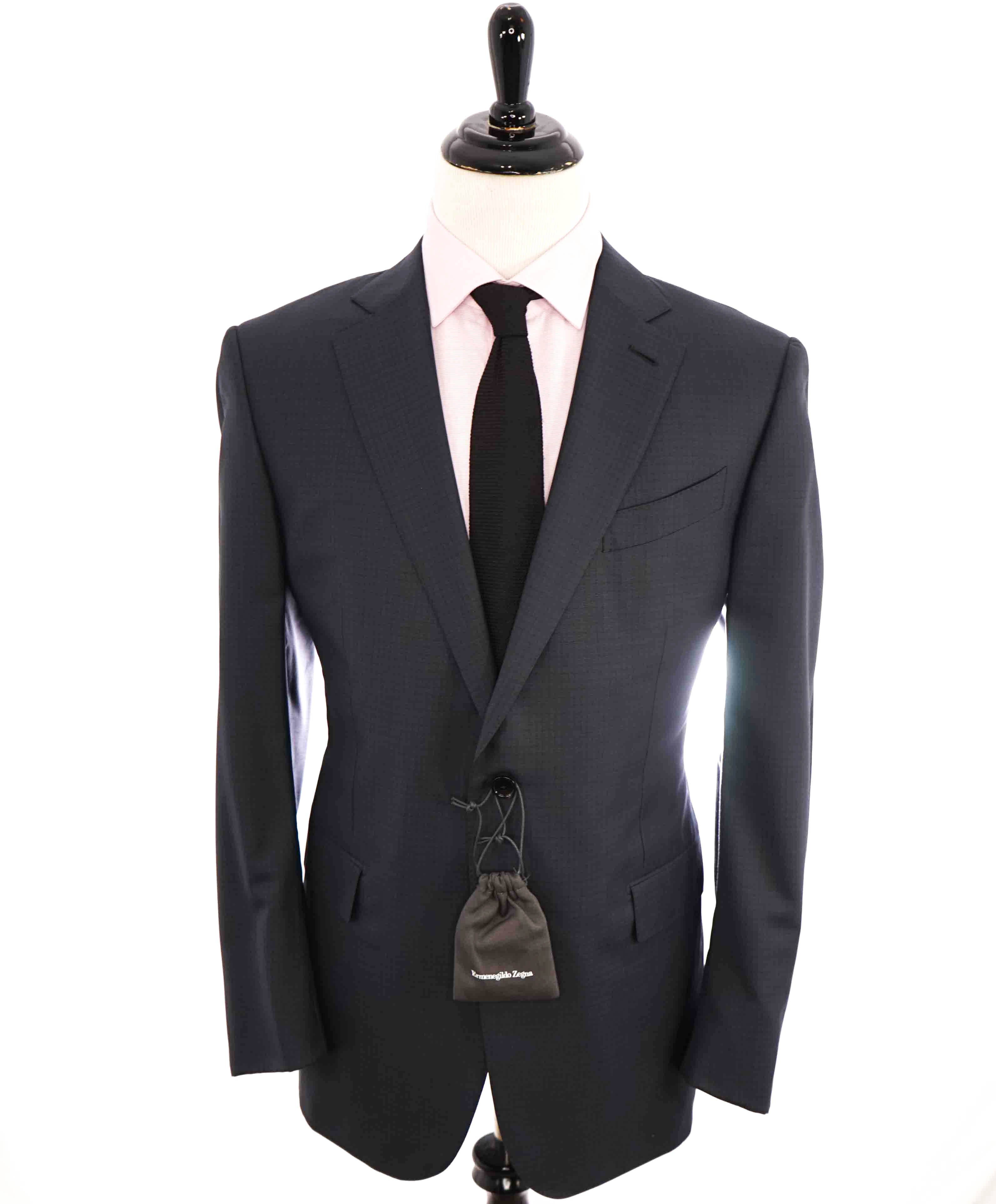 $4,690 ERMENEGILDO ZEGNA -"TROFEO 600" SILK Blue CLOSET STAPLE Suit - 46R