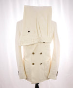 ELEVENTY - Double-Breasted Ivory COTTON / LINEN Gold Button Suit - 40R