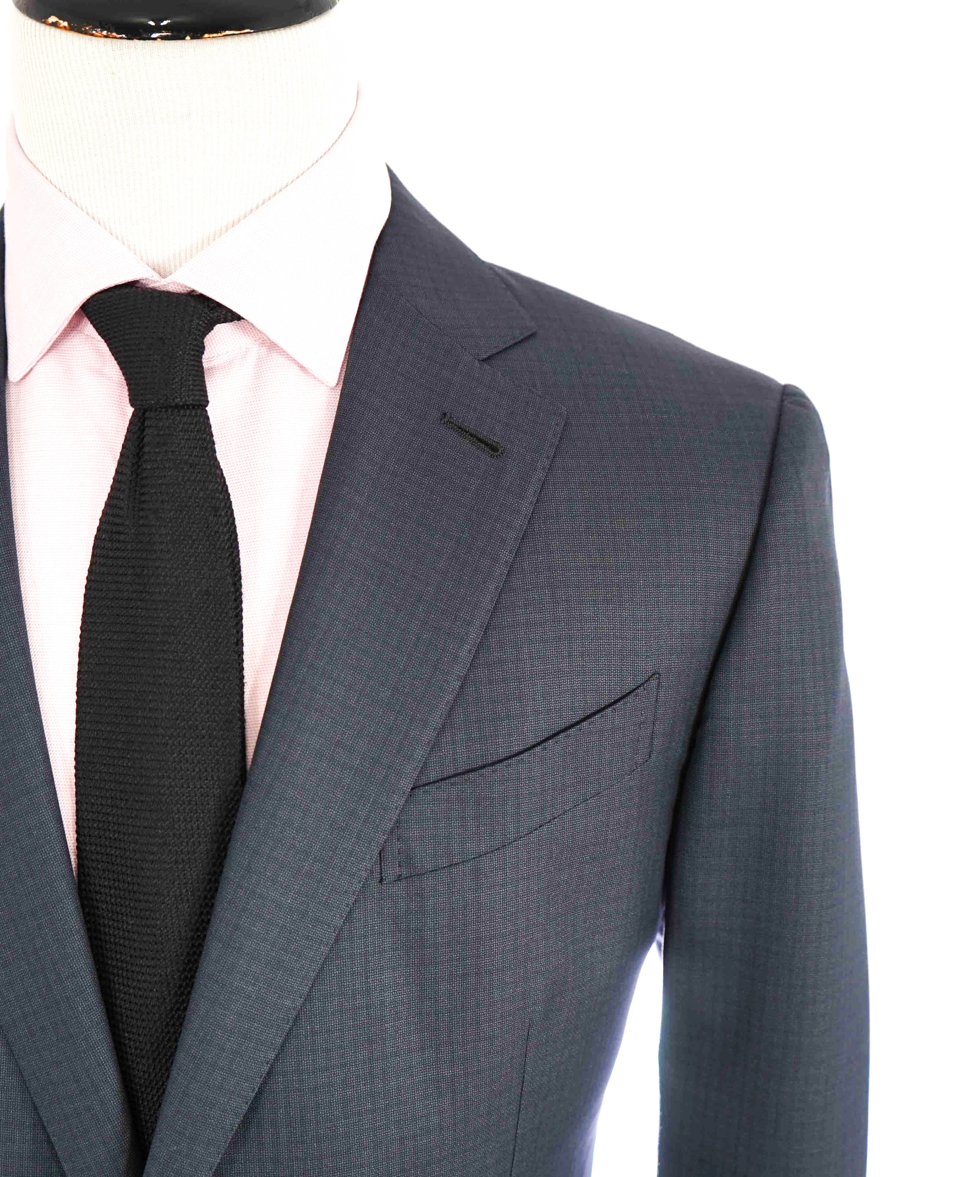 $4,690 ERMENEGILDO ZEGNA -"TROFEO 600" SILK Blue CLOSET STAPLE Suit - 46R