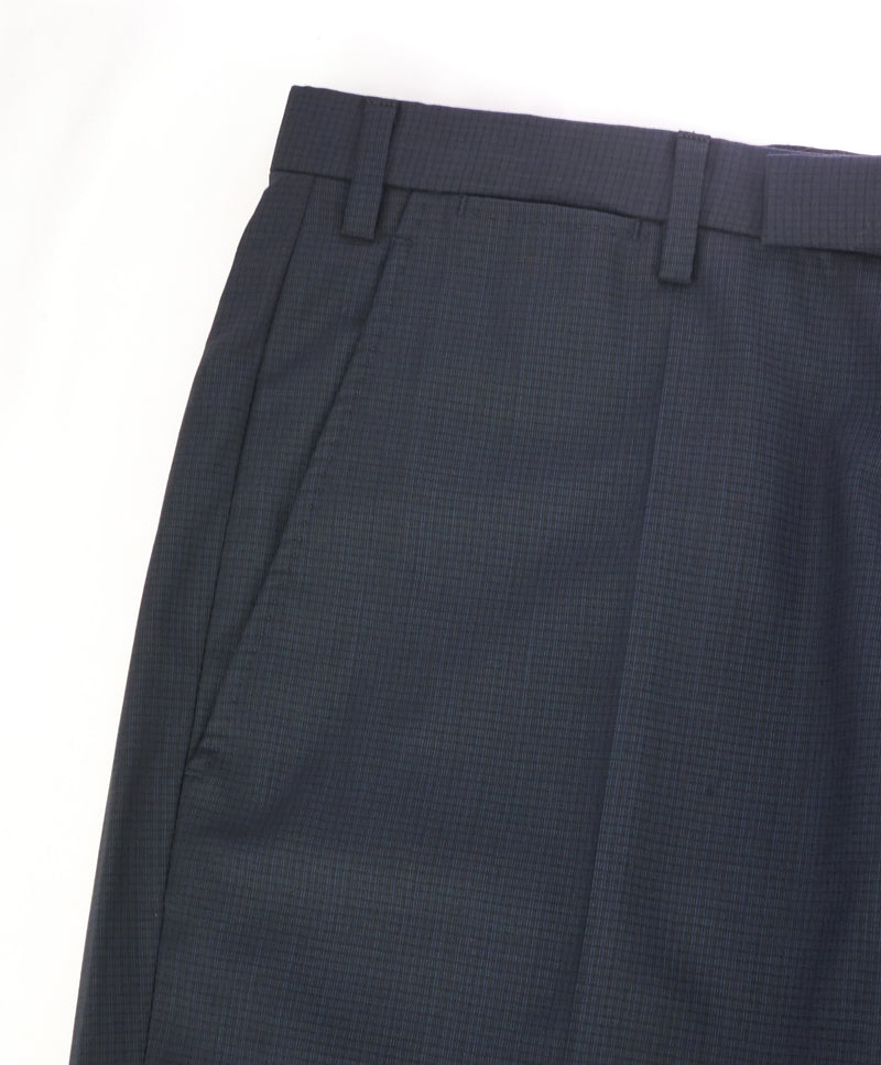 ARMANI COLLEZIONI - Tonal Micro Check Gray Skinny Flat Front Dress Pants - 32W