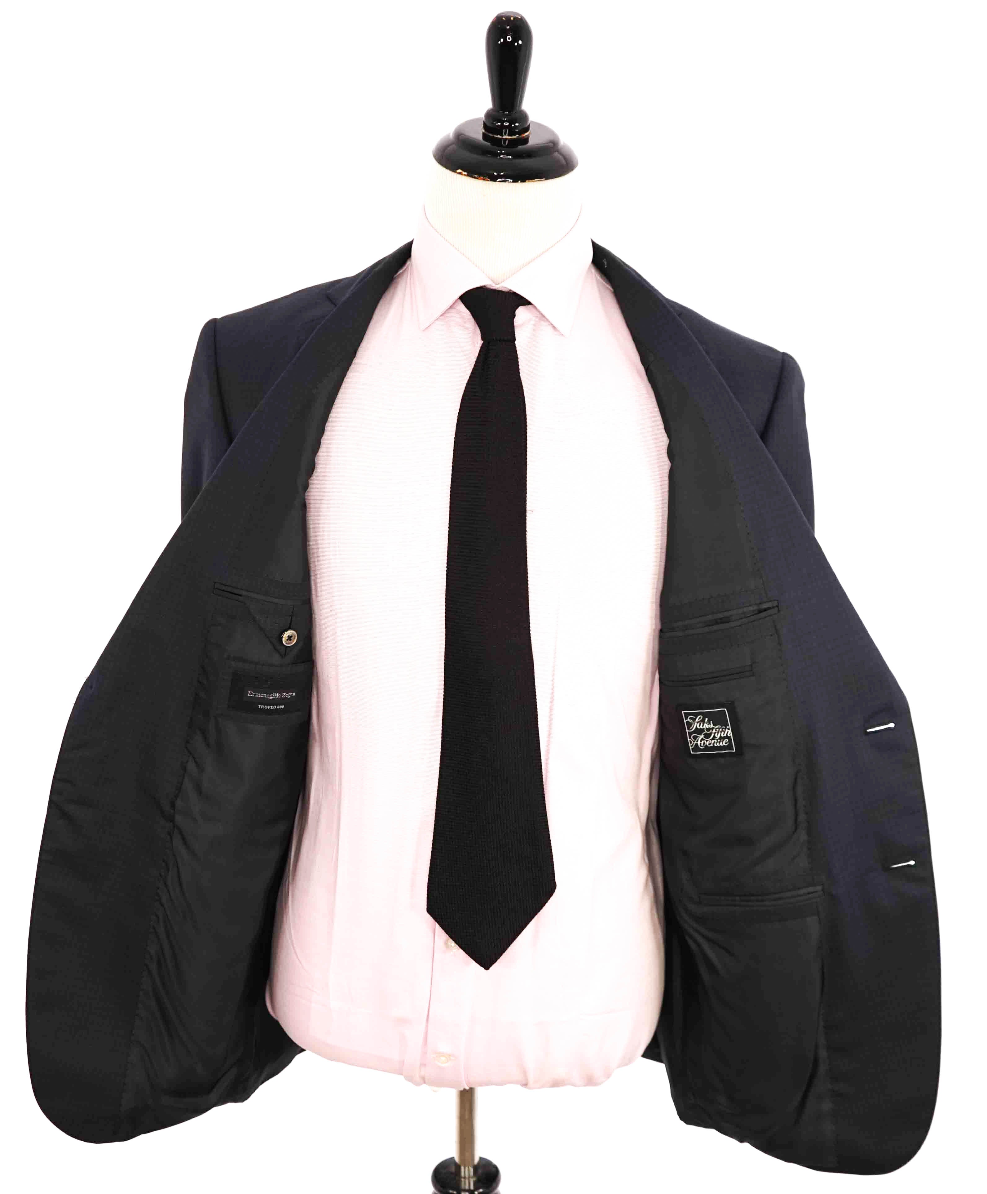 $4,690 ERMENEGILDO ZEGNA -"TROFEO 600" SILK Blue CLOSET STAPLE Suit - 46R
