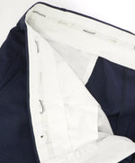 ARMANI COLLEZIONI - Tonal Micro Check Blue Flat Front Dress Pants - 38W