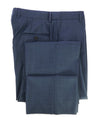 HICKEY FREEMAN - Pastel Blue Textured Wool Flat Front Dress Pants - 33W