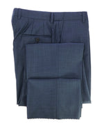 HICKEY FREEMAN - Pastel Blue Textured Wool Flat Front Dress Pants - 33W