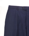 HICKEY FREEMAN - Deep Blue Textured Wool Flat Front Dress Pants - 38W