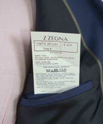 $995 Z ZEGNA - Blue & Red Textured 2-Button Notch Lapel Blazer - 42R