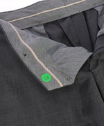 HICKEY FREEMAN - Charcoal Gray Textured Wool Flat Front Dress Pants - 34W