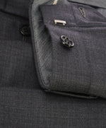 HICKEY FREEMAN - Charcoal Gray Textured Wool Flat Front Dress Pants - 34W