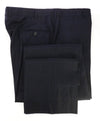 HICKEY FREEMAN - Navy Bold Windowpane Plaid Wool Flat Front Dress Pants - 39W