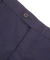 HICKEY FREEMAN - Navy Multi Colored Plaid Wool Flat Front Dress Pants - 42W