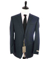 $1,895 CANALI - Blue Textured Geometric Weave Blazer - 44R