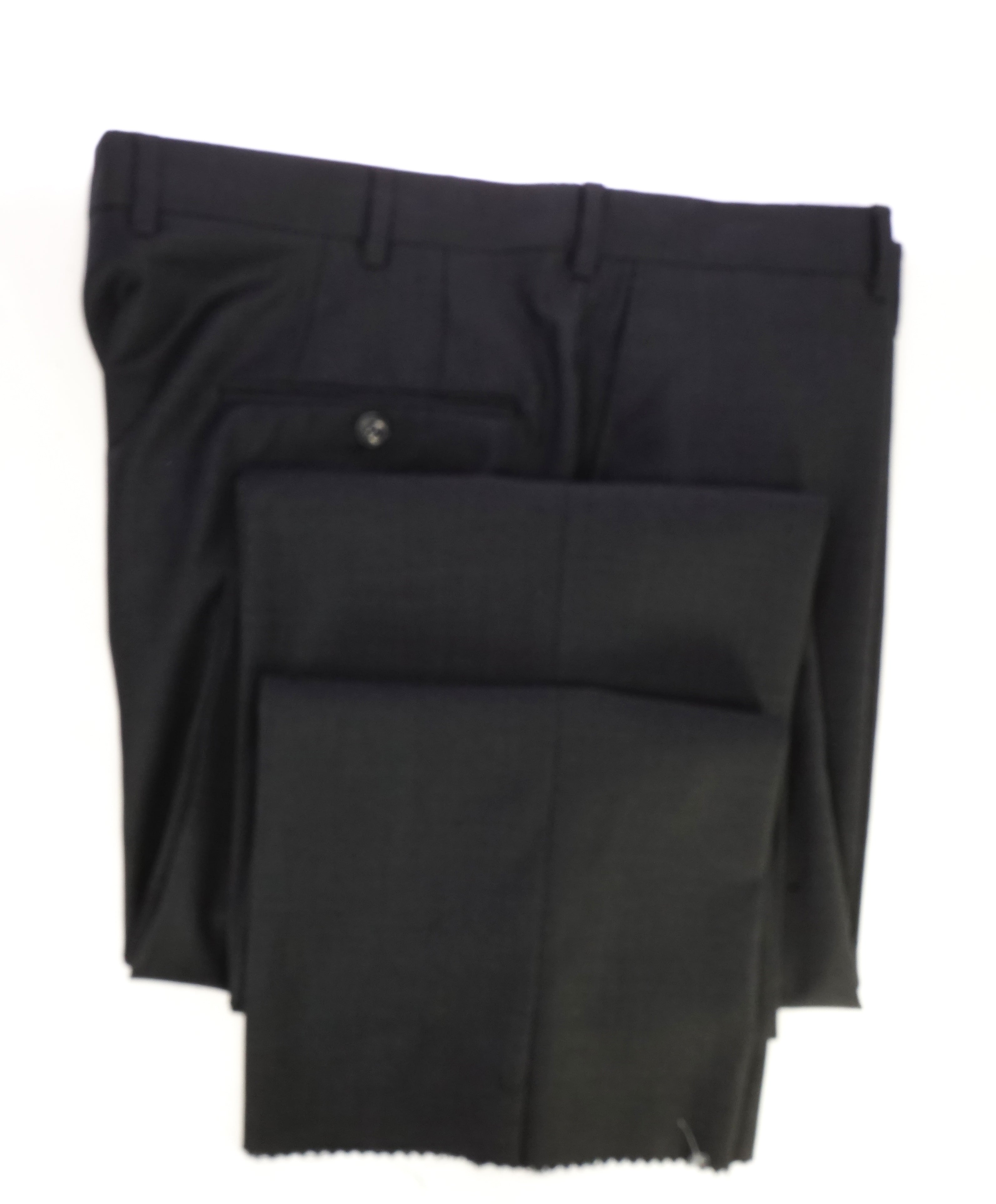 HICKEY FREEMAN - Charcoal Gray Wool Flat Front Dress Pants - 38W