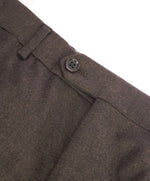 ARMANI COLLEZIONI - Brown CASHMERE Blend Flannel Flat Front Dress Pants - 36W