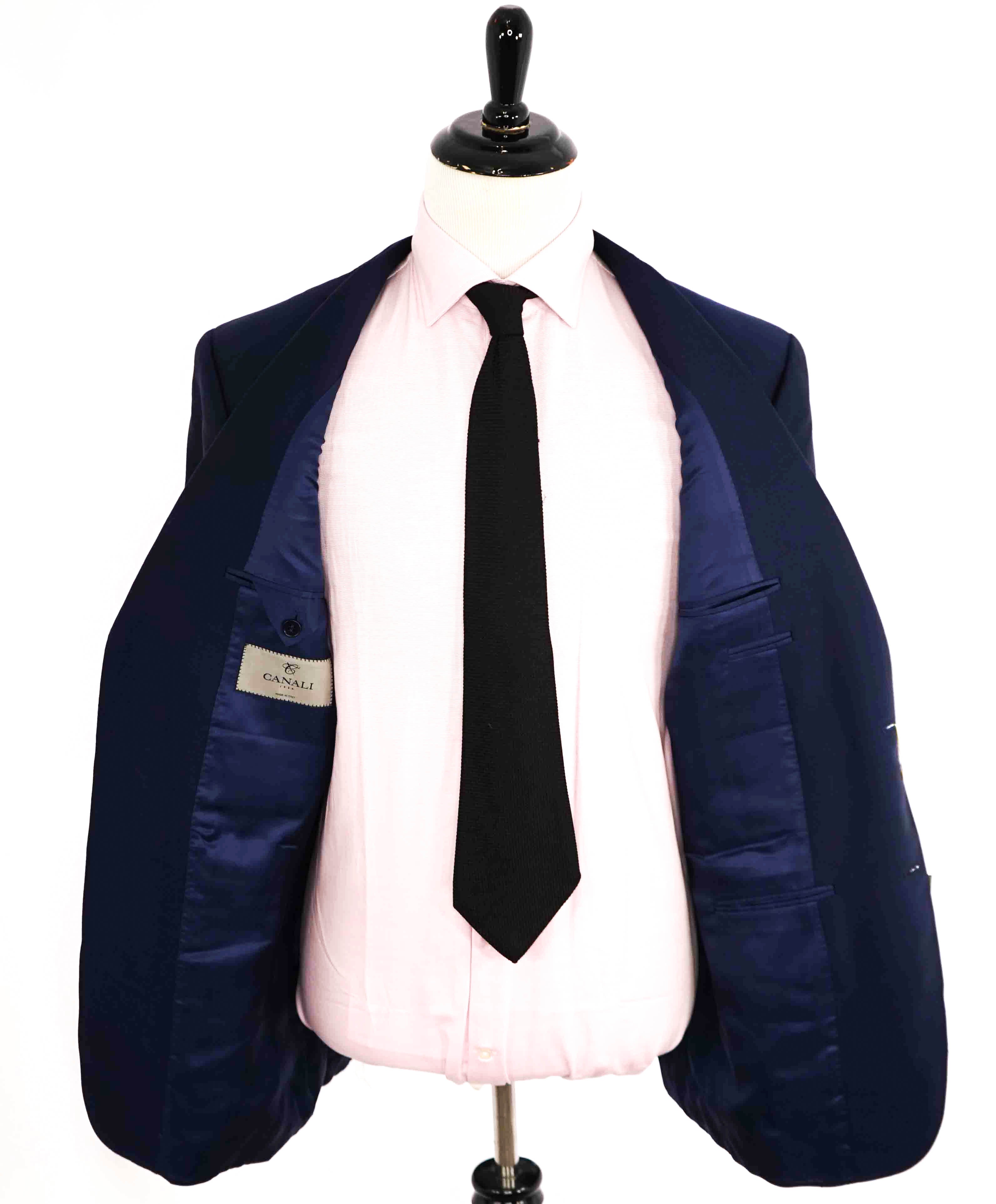 $1,895 CANALI - Cobalt Blue Royal Weave Wool Blazer - 46L