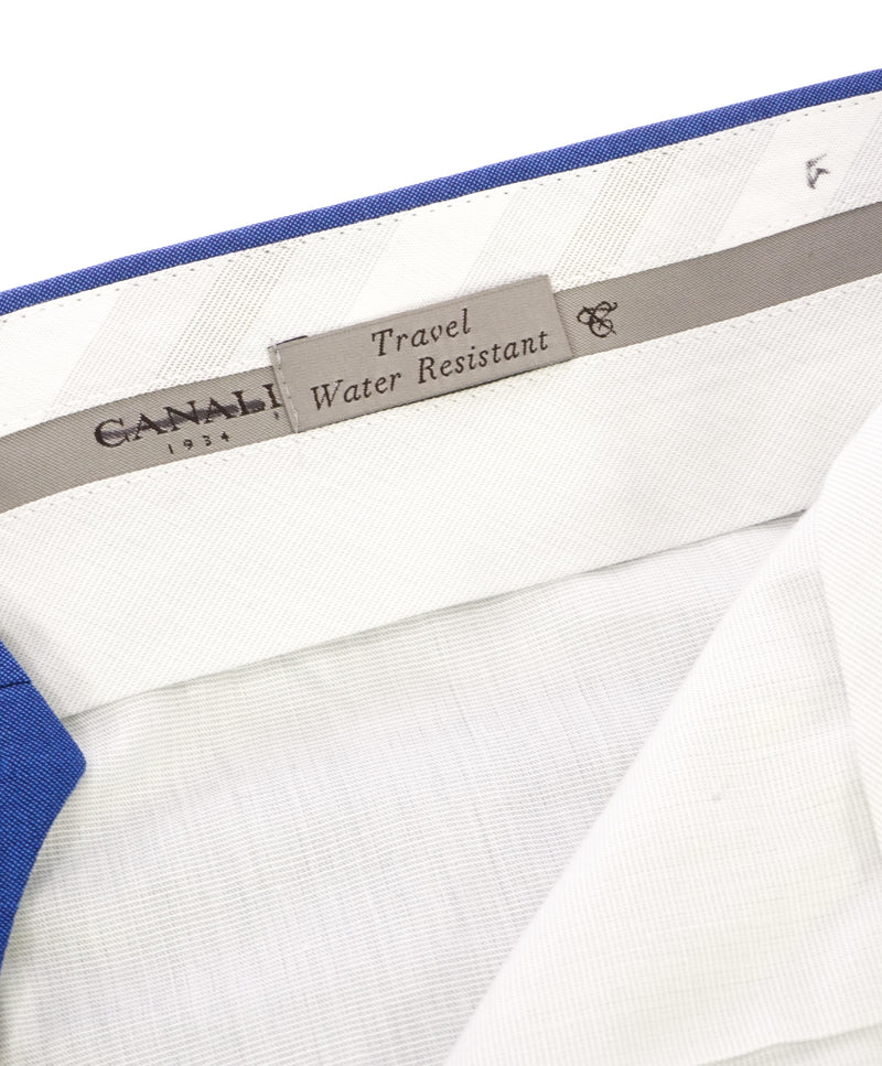 CANALI - Solid Powder Blue "Travel/Water Resistant" Flat Front Dress Pants - 38W